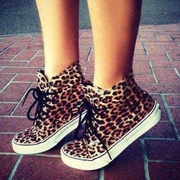 vans high tops leopard print